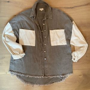 P O L color block shacket